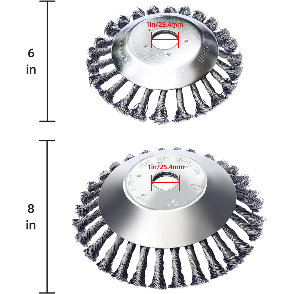 Recortadora de 8 pulgadas, cabezal cortador de cepillo de alambre, recortadora de acero para cortadora de césped