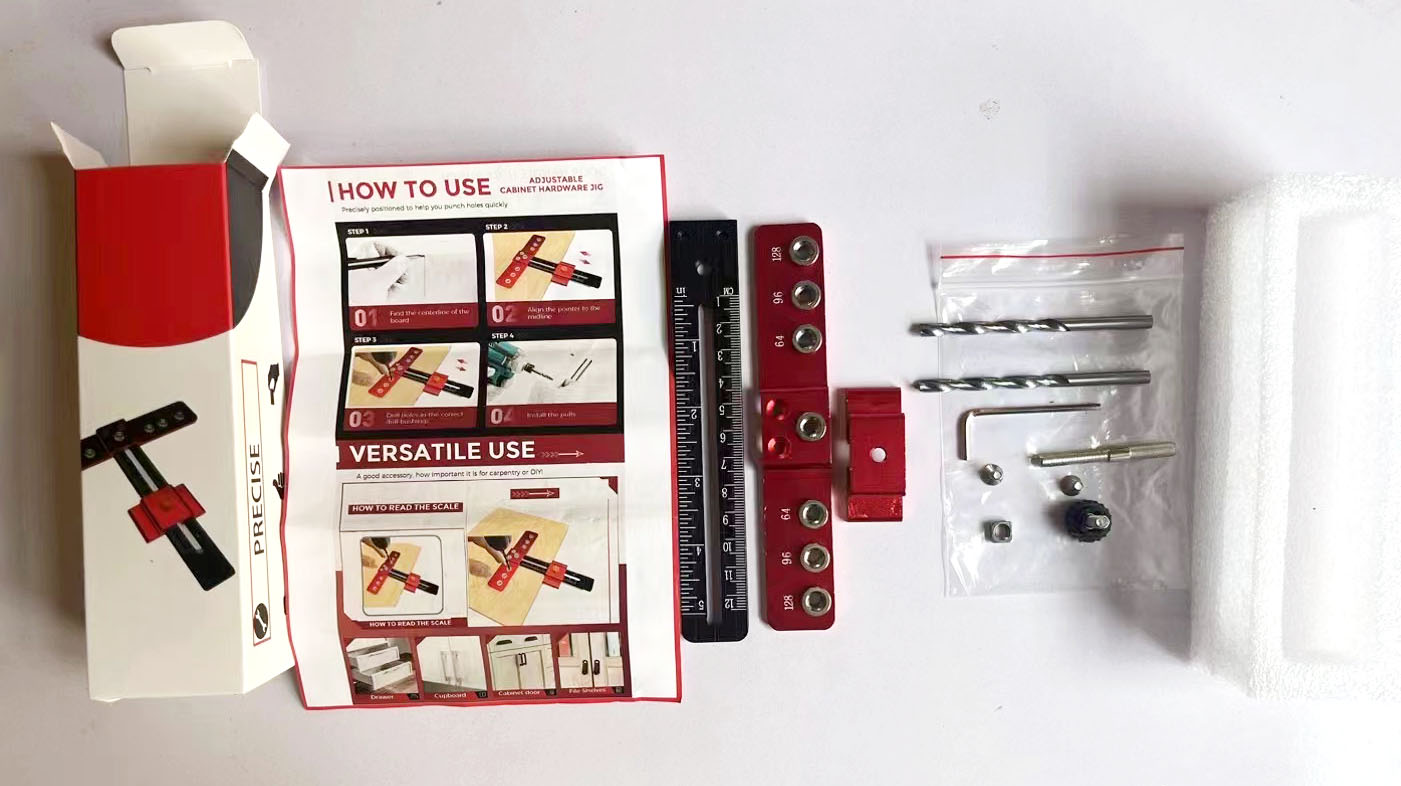 Herrajes para gabinetes, herramienta de plantilla, mango de gabinete de aleación de aluminio, perforación de agujeros, localizador de punzones ajustable