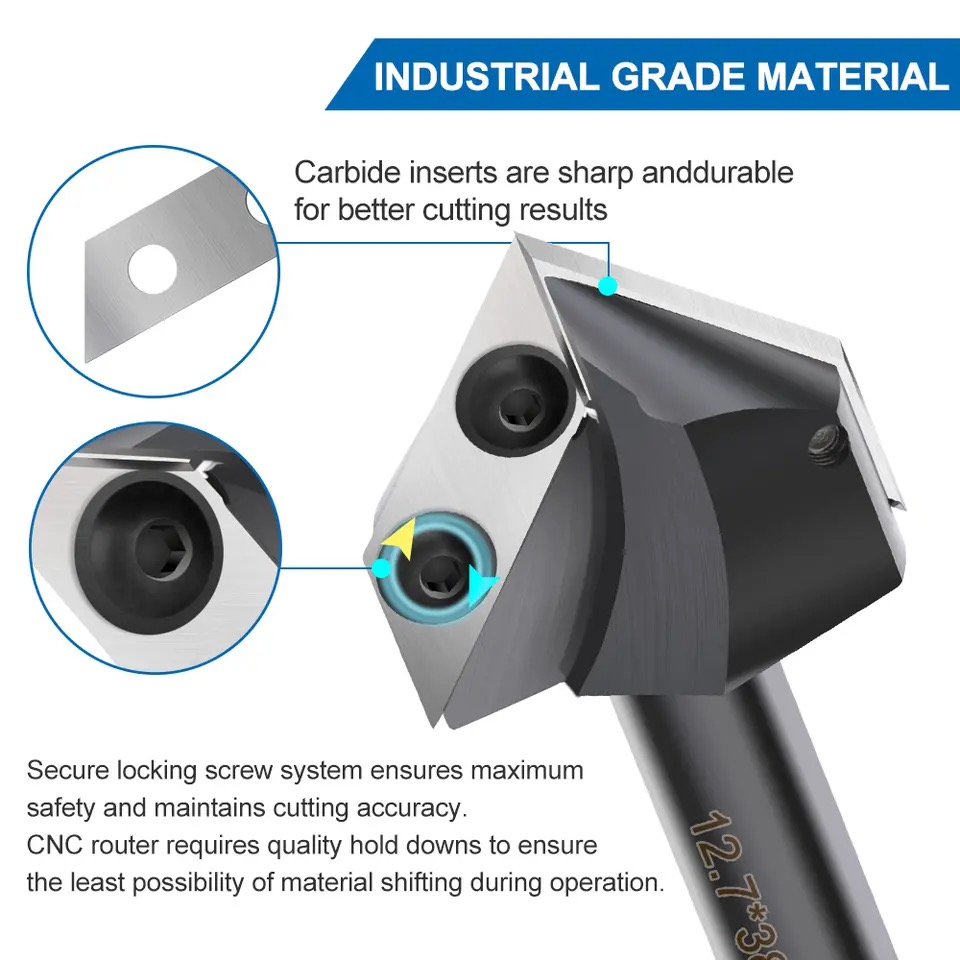 Broca enrutadora CNC para superficie de spoilboard con ranura en V de 90° 