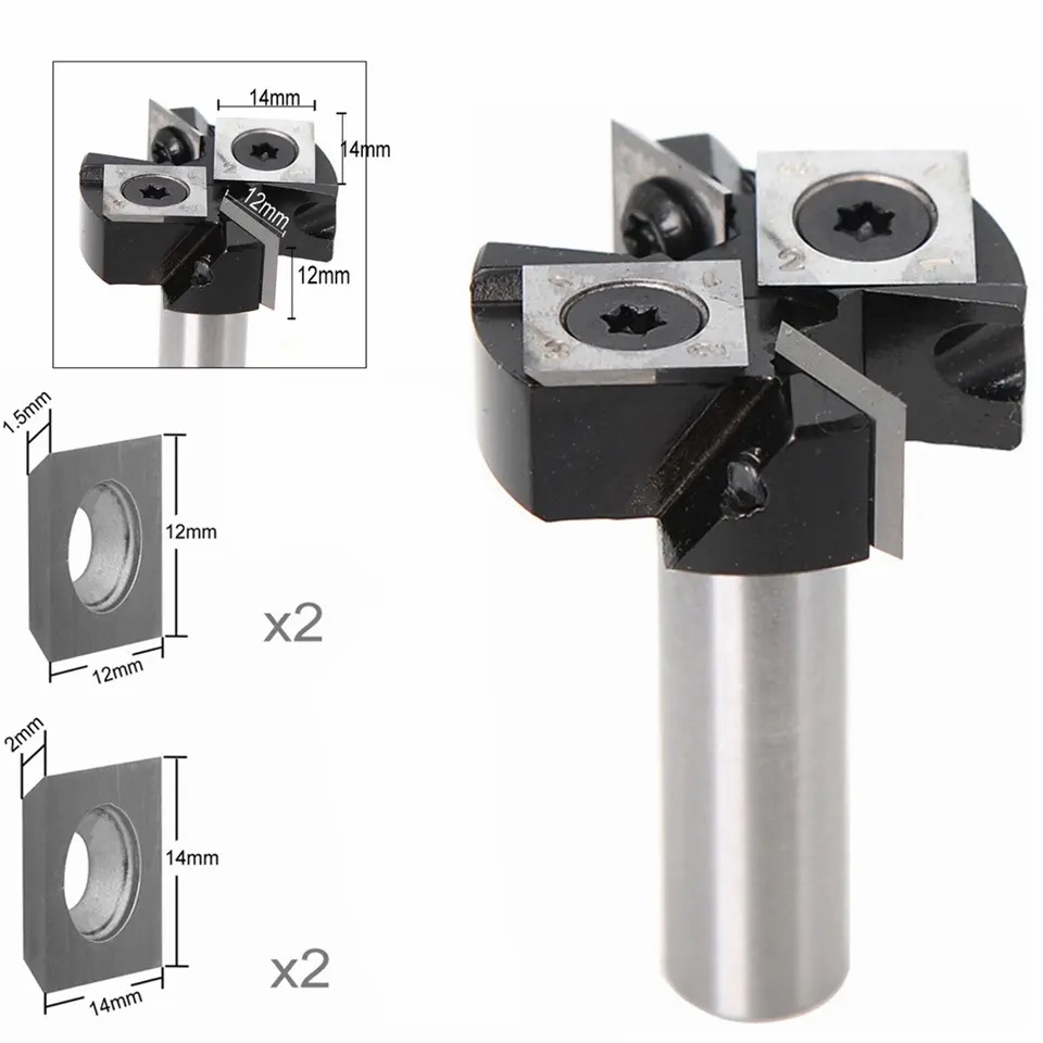  Fresa CNC, vástago de 1/2 pulgadas, diámetro de corte, broca enrutadora de superficie CNC de 4 alas